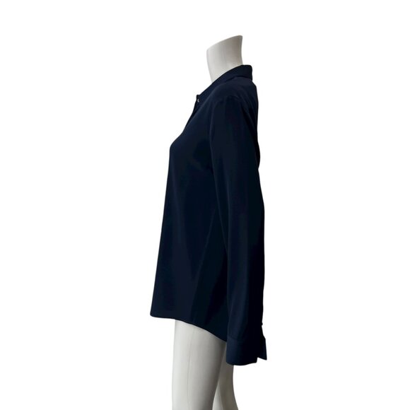 $850 The Row Blue Silk Blouse Button Down Blouse Shirt size 8 - Picture 6 of 9